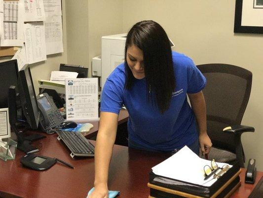 Janitorial Services in a car dealership.