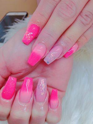 Ombré neon pink