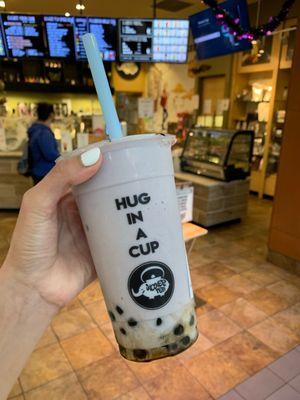 Coconut Taro slush with brown sugar boba