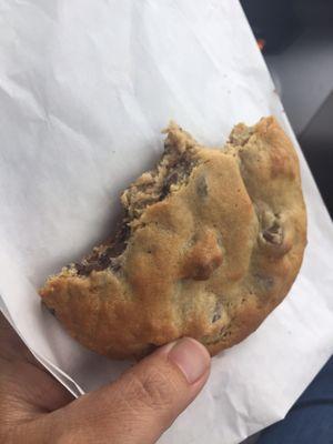 Huge chewy chocolate chip cookie!