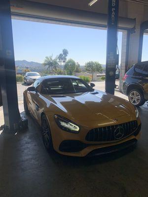 Mercedes AMG GT in for service