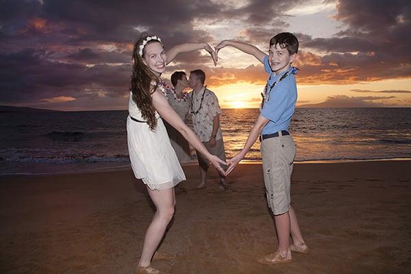 Renewing your vows? We can incorporate your children into the ceremony and photos