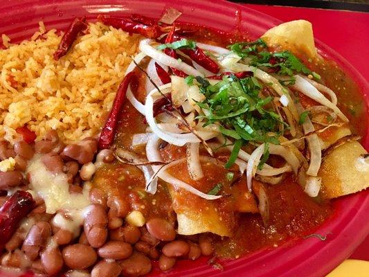 Enchiladas Chapala. The pork was excellent but the sauce was somewhat bland.