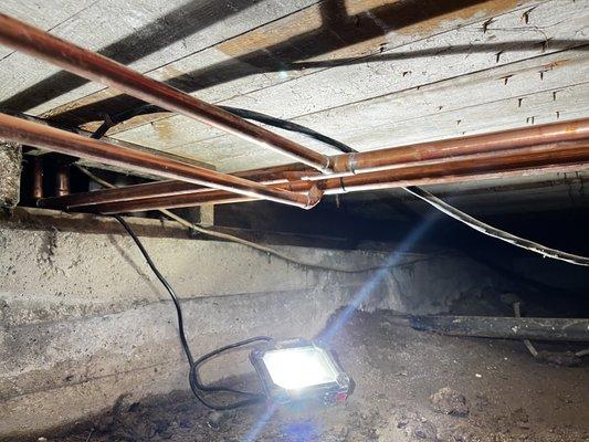 Under the house repipe with copper