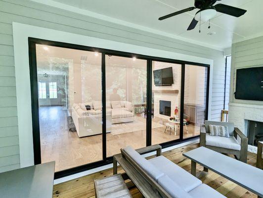 Four panel sliding patio door