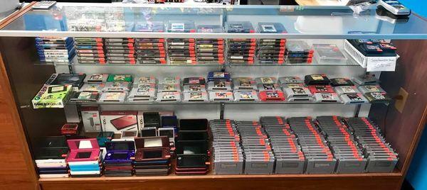 Many handhelds from GameBoy to the newer 3DS Also harder to find Super Nintendo and NES games