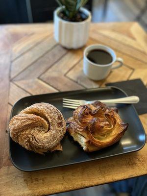 I love this SO much. I decided on my two favorites today: the kouign amann and the cruffin...pairs well with the house coffee.