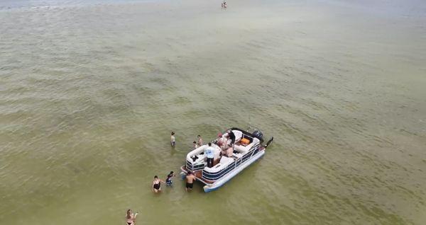 Party Barge dropping anchor