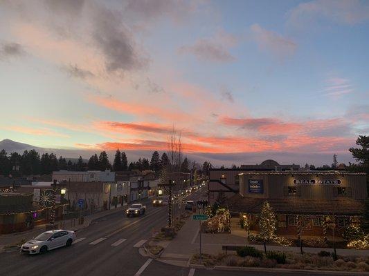 December sunset from deck patio.