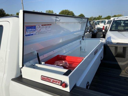 Got a tool box by Weather Guard to store tools in.