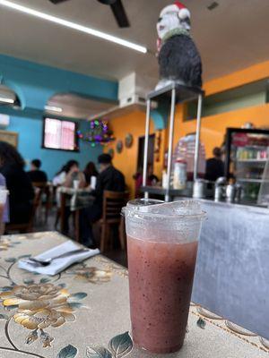 This Agua Fresca is made from Kiwi's and Cherries - best juice I've ever tasted !!!