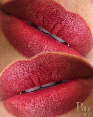 Lip blushing by Amelia (licensed permanent makeup artist)