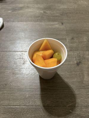 Fruit cup they gave me only had cantaloupe