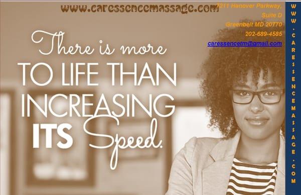 There is more to life than increasing its speed. ~ Mohandas K. Ghandi  #anecessitynotalouxury #aromatherapy #backmassage