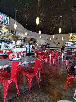 Interior of the restaurant facing the counter