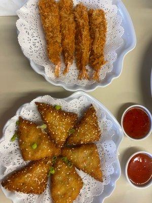 Shrimp toast and tiger shrimp!!