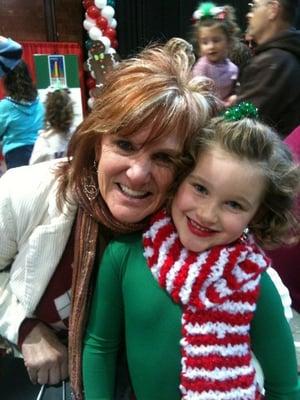 Kitty Carter and student Vivian Long at 2010 Christmas show