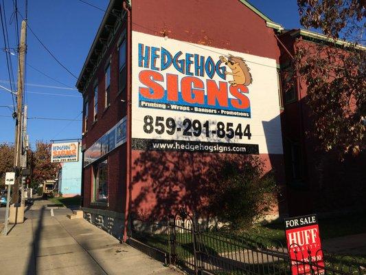 Hedgehog Signs Painted Billboard