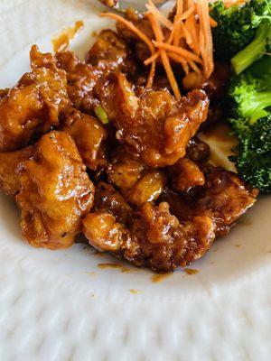 Crispy orange chicken