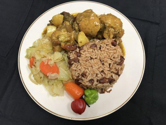 Curried Chicken & Rice with Peas