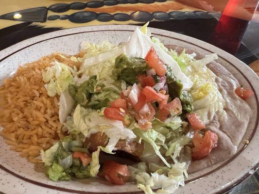 Chicken chimichanga lunch portion