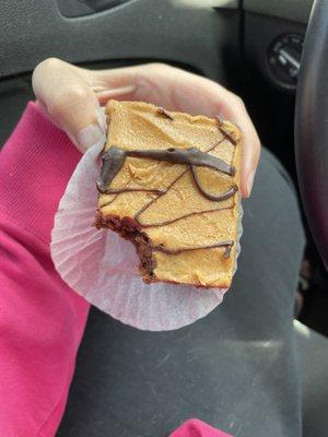 Peanut butter brownie after I took a bite!