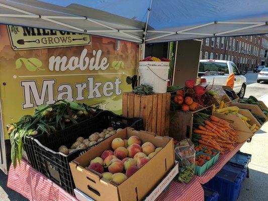 Our original Mobile Market, seen here at our Lowell Community Health Center site.