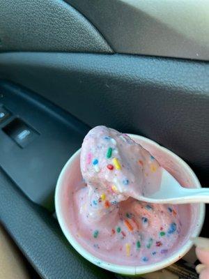 cotton candy ice cream with sprinkles