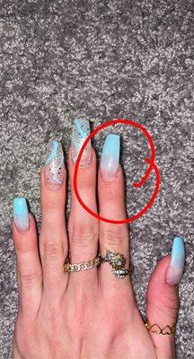 Crooked Nail after repeatedly asking to fix it.