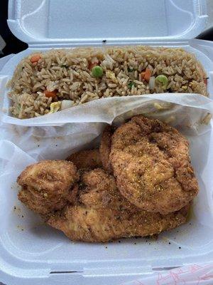 4 piece lemon pepper tenders with fried rice!