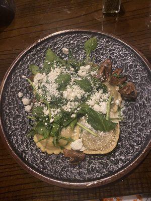 Dinner special: mushroom ravioli