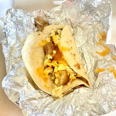 POTATO EGG AND CHEESE Taco