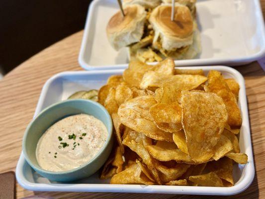 Hot chicken chips & ranch - on the roof