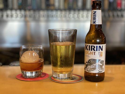 W.L. Weller Antique 107 & Kirin Light