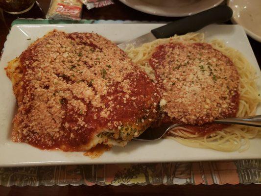 Eggplant and angel hair pasta