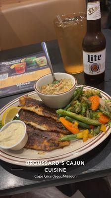 Blackened catfish and crawfish etouffee...so good!!!