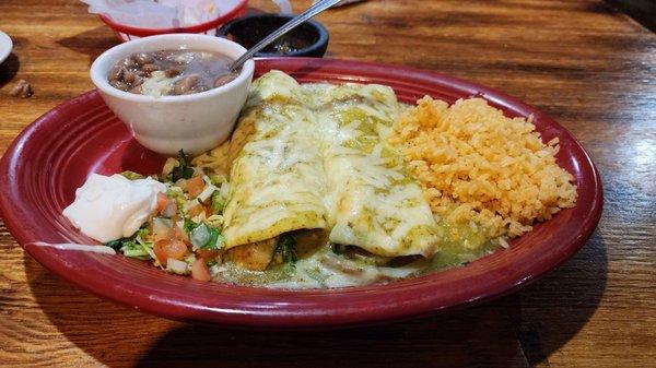 Shrimp and spinach enchiladas