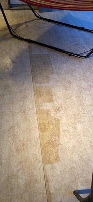 Glue stains all over floor