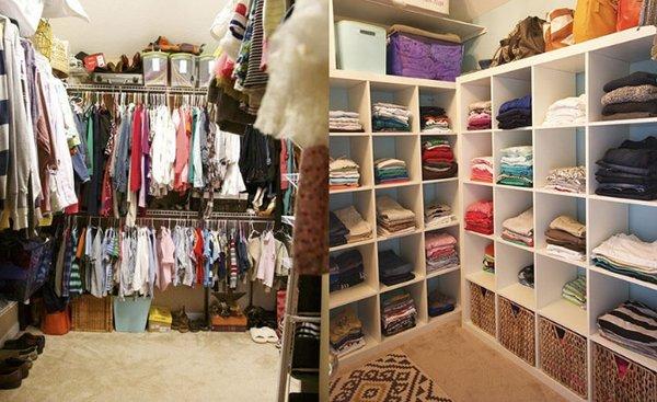 My walk in closet before and after