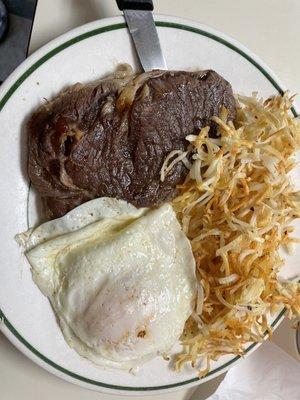 Ribeye with eggs