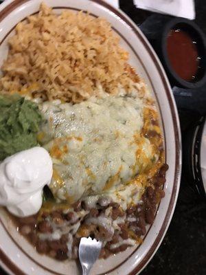 DOS Enchiladas Chicken , Beef , or Cheese