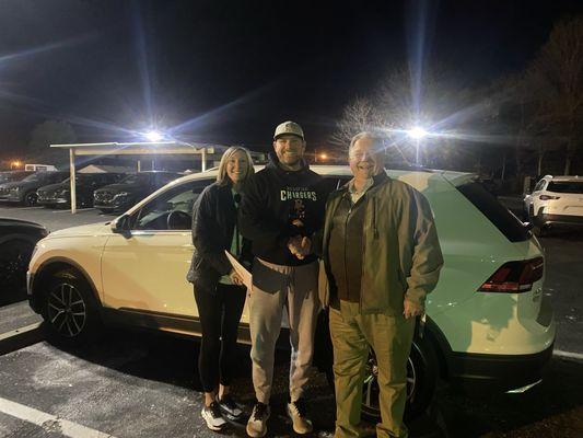 Joe and Christie and their new Volkswagen