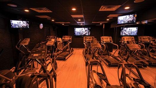 Workout to your favorite movie in surround sound.