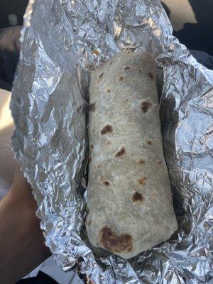 Breakfast Burrito... keeps you very FULL!