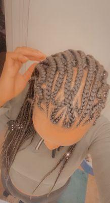 Astou zig zag heart design braids