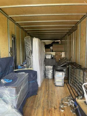 2 bedroom home packed in truck