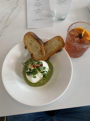 Burrata with an Old Fashioned