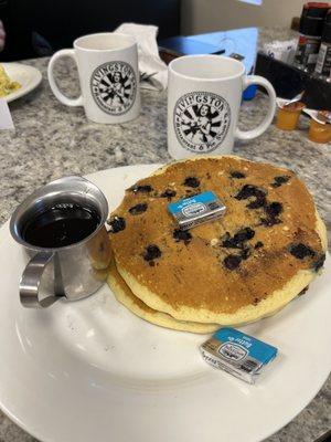 Blueberry pancakes. Excellent!