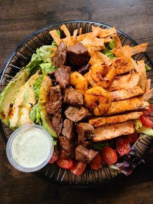 fajita salad Trio plate