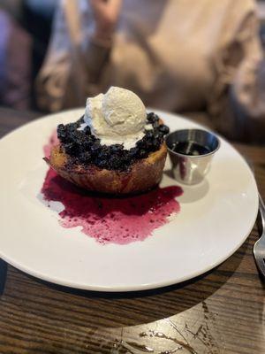 Brûlée French toast   challah, blueberry-lemon compote, whipped cream